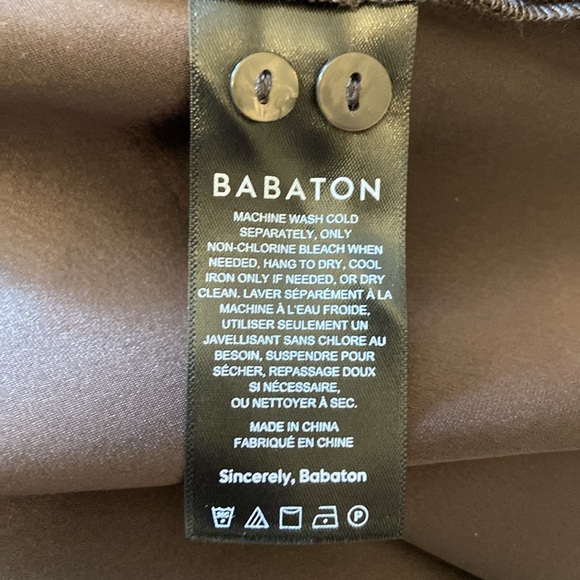 Gorgeous Babaton Sable Button-Up Blouse in Rich Mocha Brown. Size Medium. NWT - Picture 9 of 11